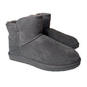 206 Collective Gray Bellevue Ankle Shearling Boots Size 6